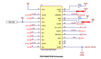 回路図 - Texas Instruments TPS7H500xEVM評価モジュール